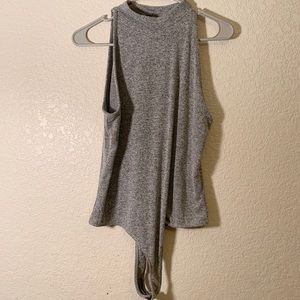 Gianni Bini Grey Mock Neck Bodysuit